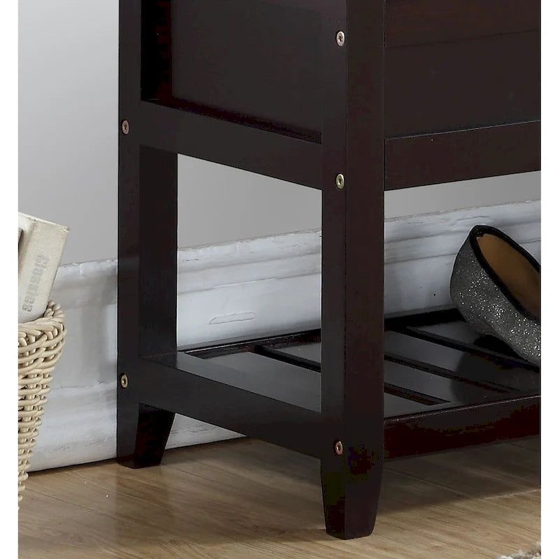 Panca da Ingresso con Contenitore Porta Scarpe | Finitura Espresso | Panca Moderna da Corridoio