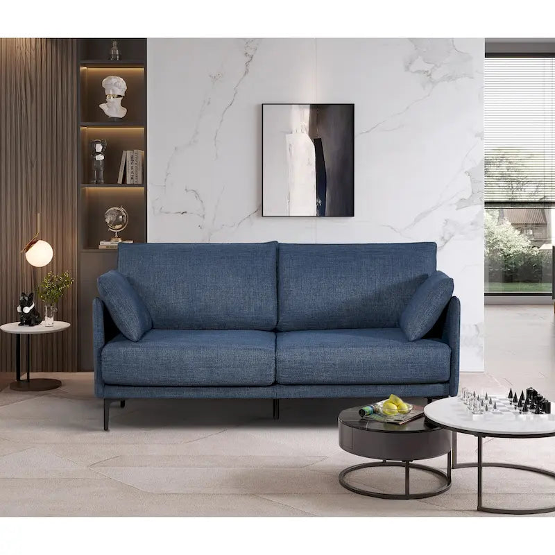 Divano 2,5 posti capitonné in poliestere | Porta di ricarica USB | Struttura in metallo | 363 kg | 173 cm
