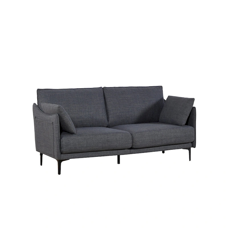 Divano 2,5 posti capitonné in poliestere | Porta di ricarica USB | Struttura in metallo | 363 kg | 173 cm