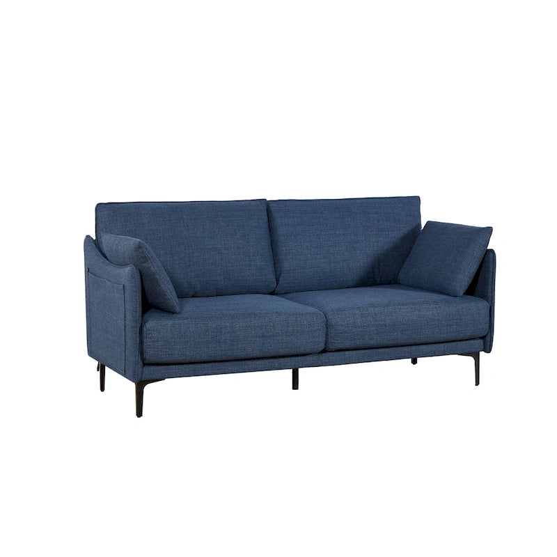 Divano 2,5 posti capitonné in poliestere | Porta di ricarica USB | Struttura in metallo | 363 kg | 173 cm