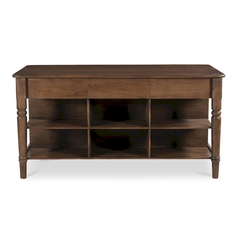 Isola da cucina in legno con contenitore | 183 cm L x 103 cm P x 93 cm H | Stile moderno