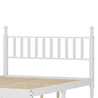 Letto a piattaforma Queen Retro con testiera a forma di zucca e struttura in legno massello