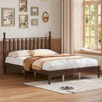 Letto a piattaforma Queen Retro con testiera a forma di zucca e struttura in legno massello