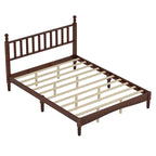 Letto a piattaforma Queen Retro con testiera a forma di zucca e struttura in legno massello