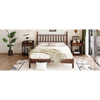 Letto a piattaforma Queen Retro con testiera a forma di zucca e struttura in legno massello