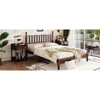 Letto a piattaforma Queen Retro con testiera a forma di zucca e struttura in legno massello