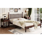 Letto a piattaforma Queen Retro con testiera a forma di zucca e struttura in legno massello