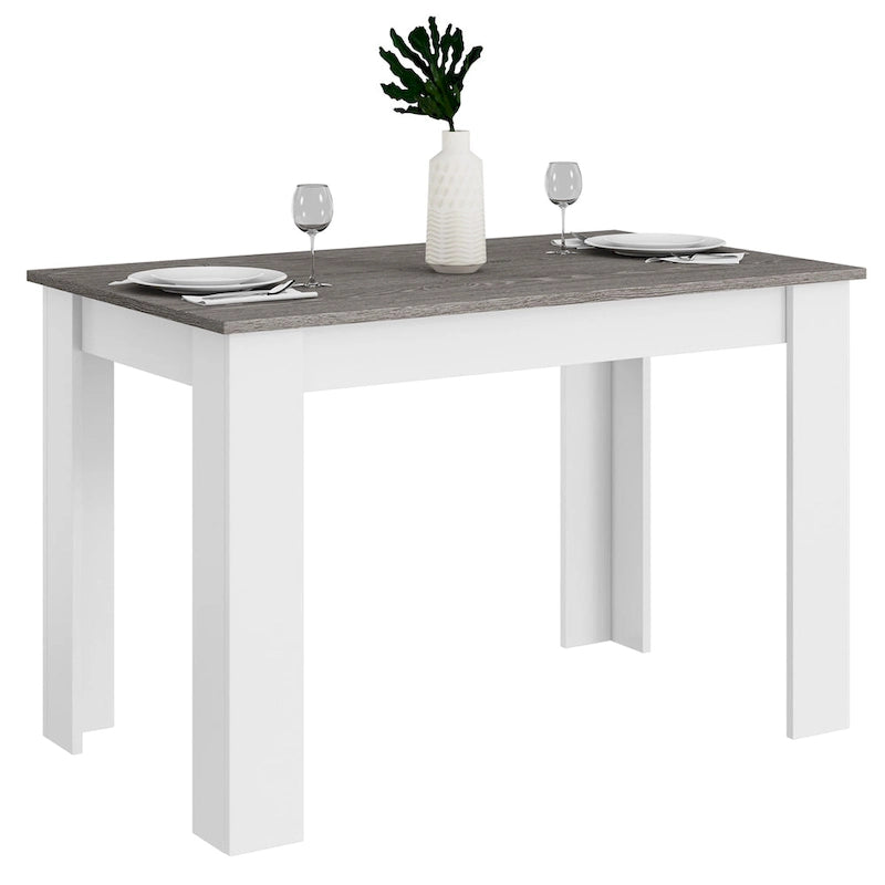 Tavolo da pranzo rettangolare in legno composito | 120x70 cm | 4 posti | Antigraffio | Grigio scuro