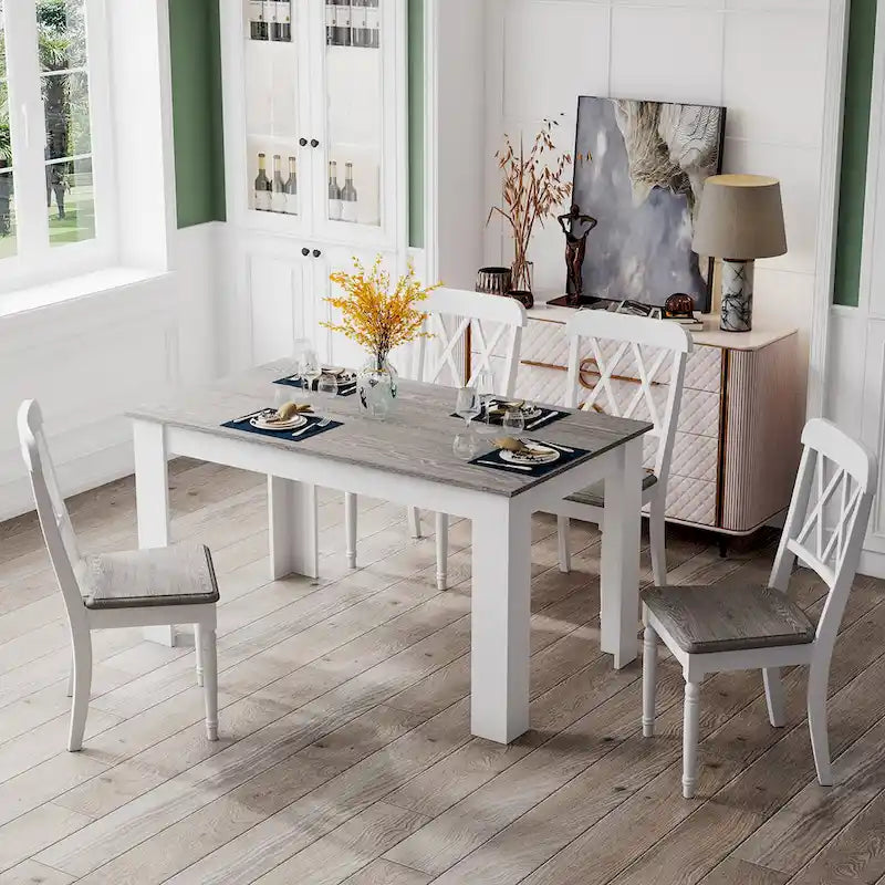 Tavolo da pranzo rettangolare in legno composito | 120x70 cm | 4 posti | Antigraffio | Grigio scuro