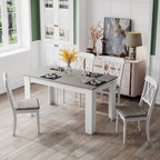 Tavolo da pranzo rettangolare in legno composito | 120x70 cm | 4 posti | Antigraffio | Grigio scuro