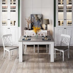 Tavolo da pranzo rettangolare in legno composito | 120x70 cm | 4 posti | Antigraffio | Grigio scuro