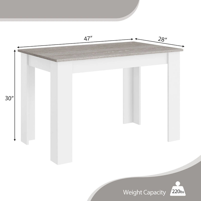 Tavolo da pranzo rettangolare in legno composito | 120x70 cm | 4 posti | Antigraffio | Grigio scuro