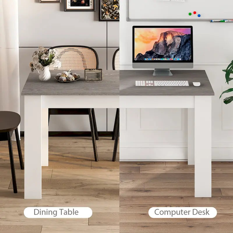 Tavolo da pranzo rettangolare in legno composito | 120x70 cm | 4 posti | Antigraffio | Grigio scuro