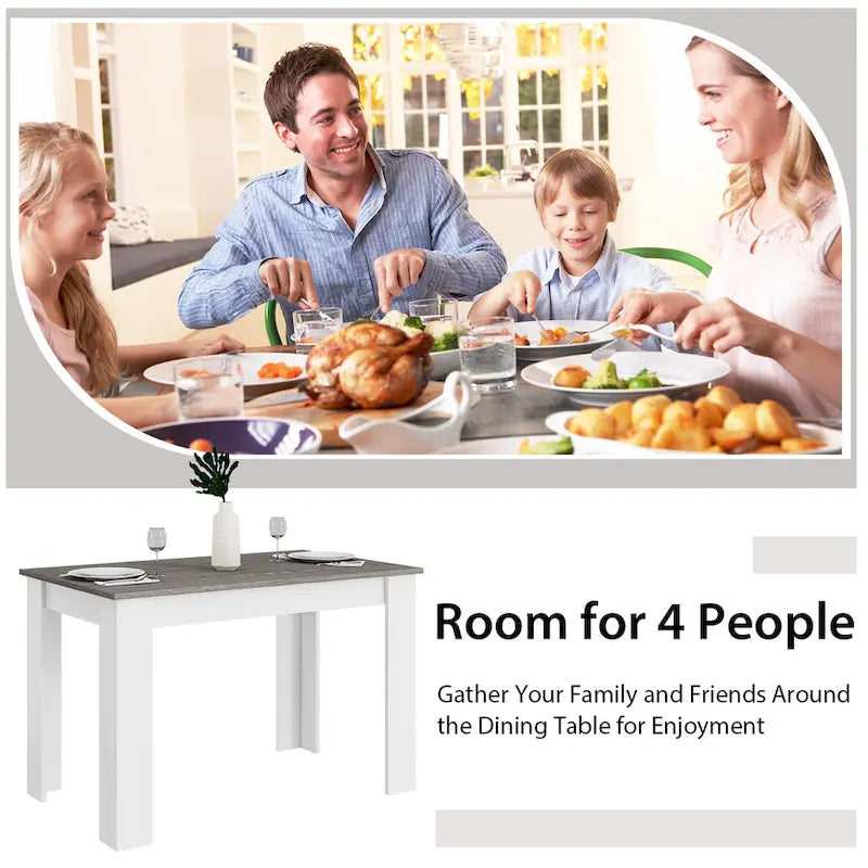 Tavolo da pranzo rettangolare in legno composito | 120x70 cm | 4 posti | Antigraffio | Grigio scuro