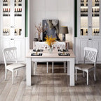 Tavolo da pranzo rettangolare in legno composito | 120x70 cm | 4 posti | Antigraffio | Grigio scuro