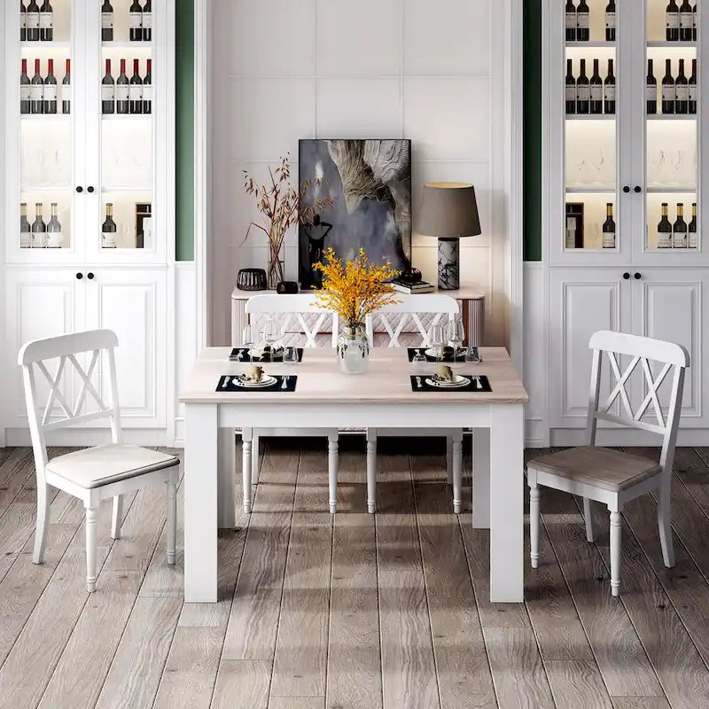 Tavolo da pranzo rettangolare in legno composito | 120x70 cm | 4 posti | Antigraffio | Grigio scuro