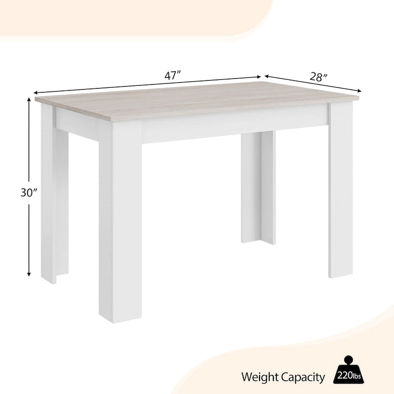 Tavolo da pranzo rettangolare in legno composito | 120x70 cm | 4 posti | Antigraffio | Grigio scuro