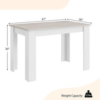 Tavolo da pranzo rettangolare in legno composito | 120x70 cm | 4 posti | Antigraffio | Grigio scuro