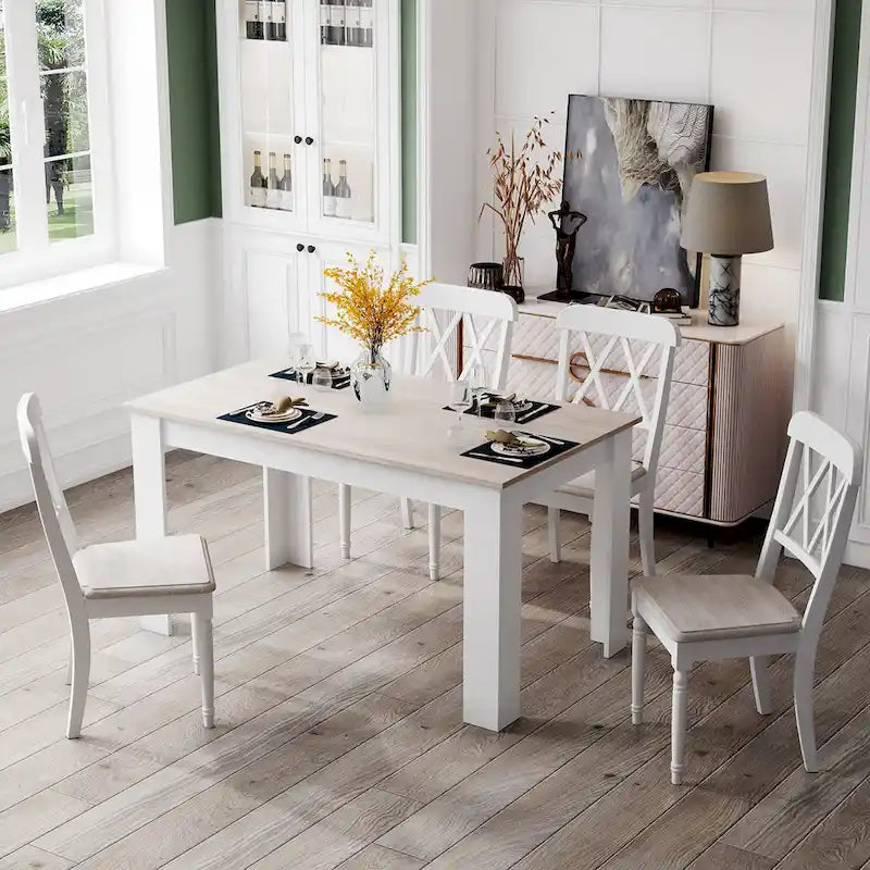 Tavolo da pranzo rettangolare in legno composito | 120x70 cm | 4 posti | Antigraffio | Grigio scuro