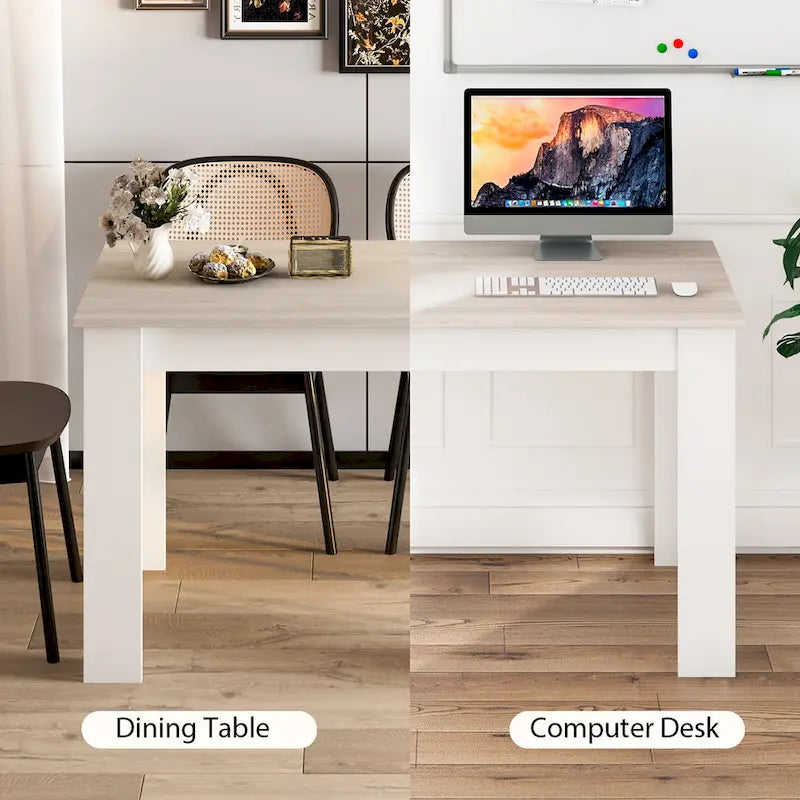 Tavolo da pranzo rettangolare in legno composito | 120x70 cm | 4 posti | Antigraffio | Grigio scuro