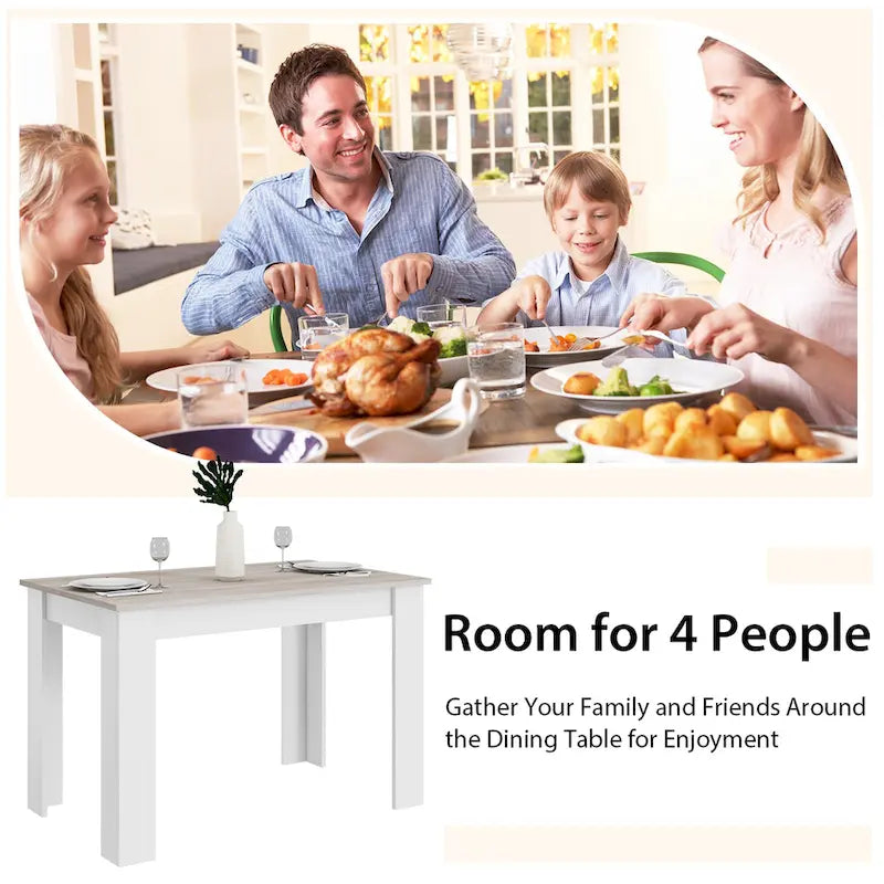 Tavolo da pranzo rettangolare in legno composito | 120x70 cm | 4 posti | Antigraffio | Grigio scuro