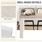 Tavolo da pranzo rettangolare in legno composito | 120x70 cm | 4 posti | Antigraffio | Grigio scuro