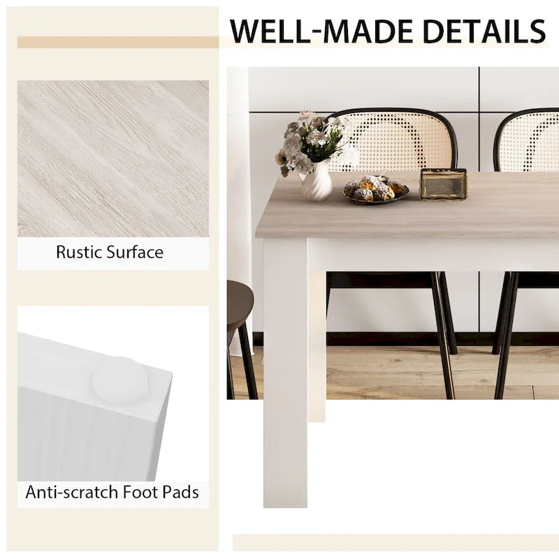 Tavolo da pranzo rettangolare in legno composito | 120x70 cm | 4 posti | Antigraffio | Grigio scuro
