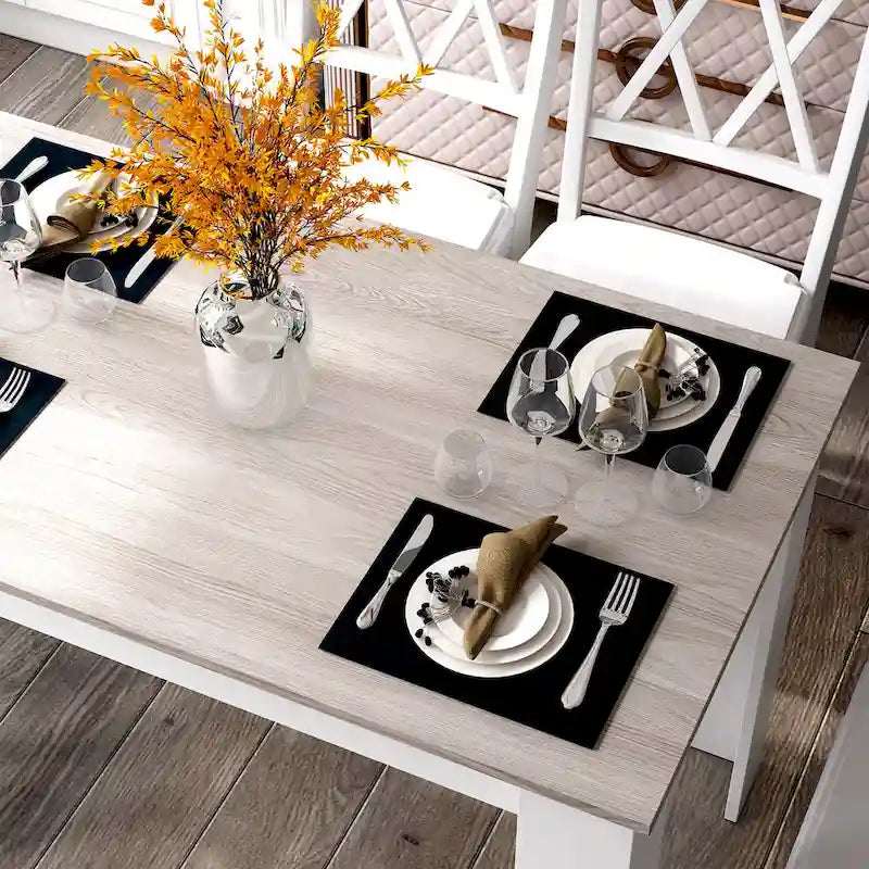Tavolo da pranzo rettangolare in legno composito | 120x70 cm | 4 posti | Antigraffio | Grigio scuro