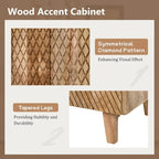 Mobiletto rustico in legno, design scanalato, ripiano regolabile, contenitore