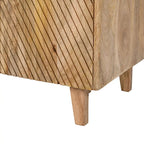 Mobiletto rustico in legno, design scanalato, ripiano regolabile, contenitore