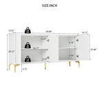 Credenza a 4 ante senza maniglie per sala da pranzo e soggiorno