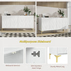 Credenza a 4 ante senza maniglie per sala da pranzo e soggiorno