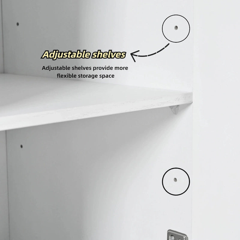 Credenza a 4 ante senza maniglie per sala da pranzo e soggiorno