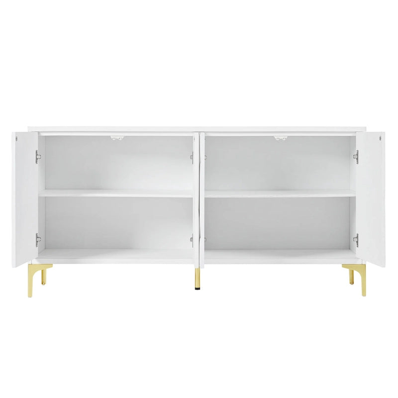 Credenza a 4 ante senza maniglie per sala da pranzo e soggiorno