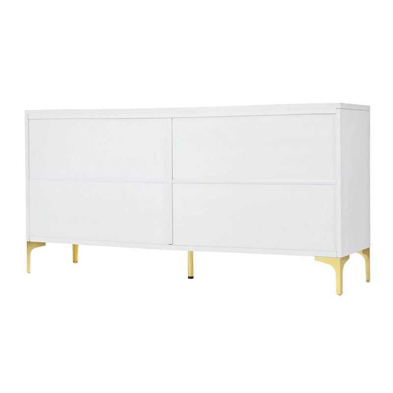 Credenza a 4 ante senza maniglie per sala da pranzo e soggiorno