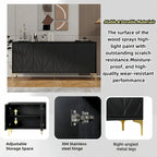 Credenza a 4 ante senza maniglie per sala da pranzo e soggiorno