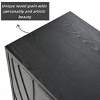 Credenza a 4 ante senza maniglie per sala da pranzo e soggiorno
