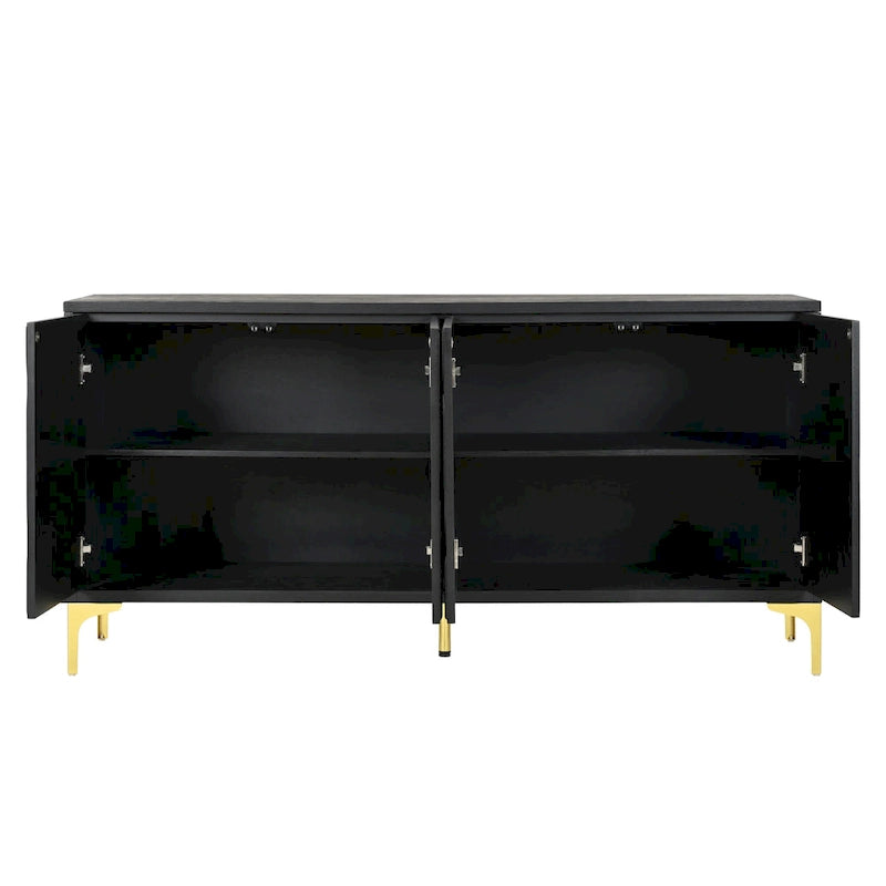 Credenza a 4 ante senza maniglie per sala da pranzo e soggiorno