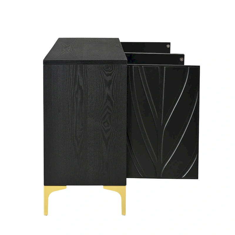 Credenza a 4 ante senza maniglie per sala da pranzo e soggiorno