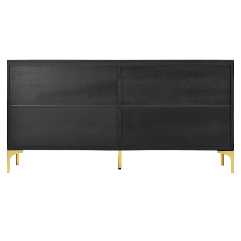 Credenza a 4 ante senza maniglie per sala da pranzo e soggiorno