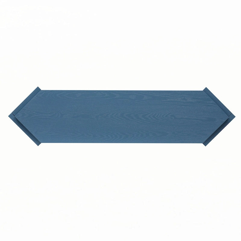 Consolle stretta con ripiano aperto, blu anticato