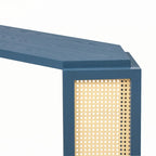 Consolle stretta con ripiano aperto, blu anticato