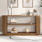 Consolle da Ingresso Moderna Sottile da 149,6 cm con Ripiano Aperto | Tavolo da Divano Multifunzione