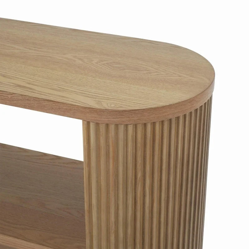 Consolle da Ingresso Moderna Sottile da 149,6 cm con Ripiano Aperto | Tavolo da Divano Multifunzione