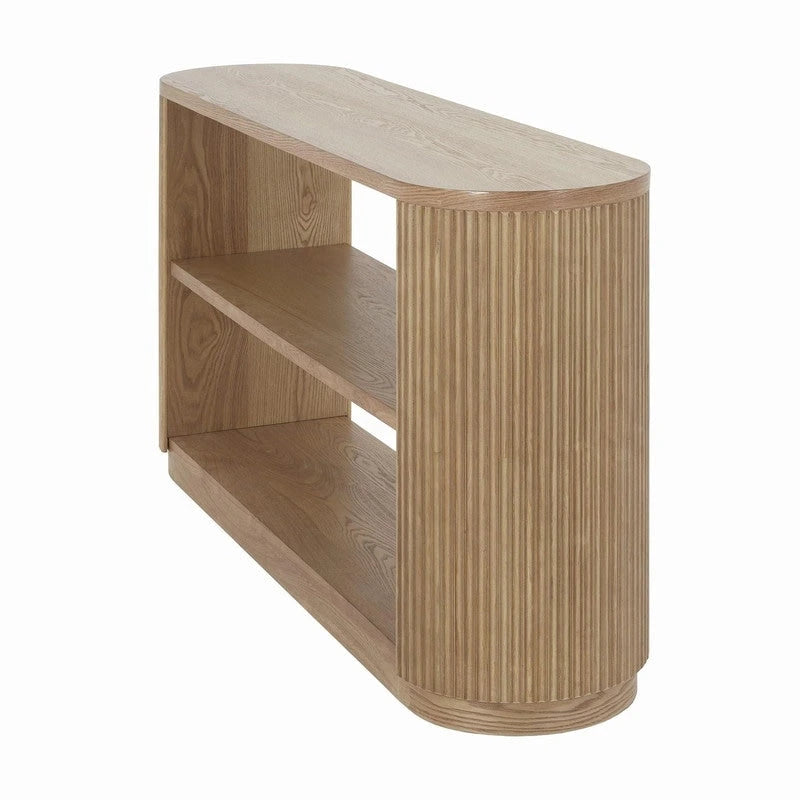 Consolle da Ingresso Moderna Sottile da 149,6 cm con Ripiano Aperto | Tavolo da Divano Multifunzione