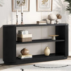 Consolle da Ingresso Moderna Sottile da 149,6 cm con Ripiano Aperto | Tavolo da Divano Multifunzione