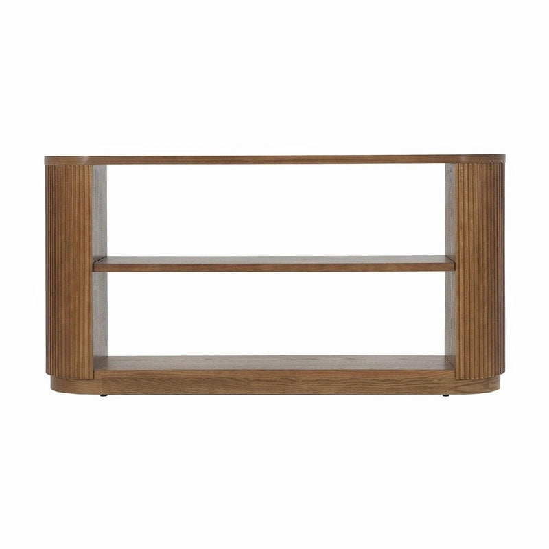 Consolle da Ingresso Moderna Sottile da 149,6 cm con Ripiano Aperto | Tavolo da Divano Multifunzione