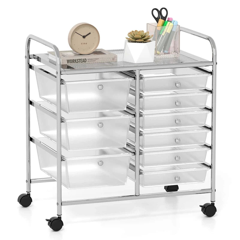 Carrello portaoggetti mobile a 9 cassetti