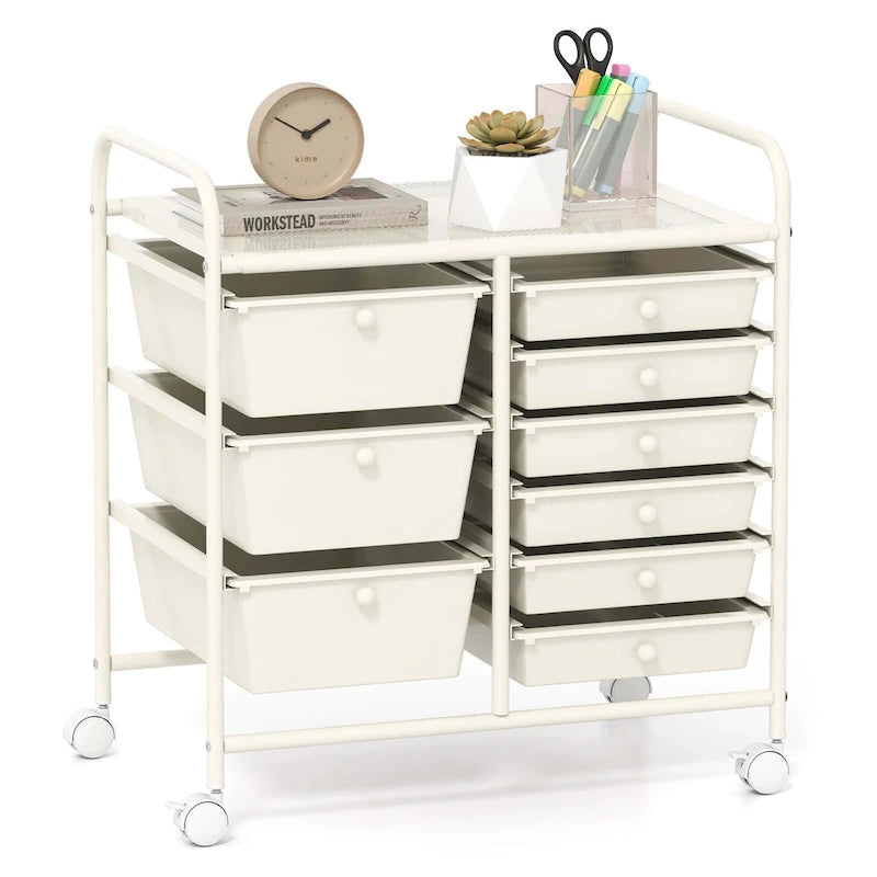 Carrello portaoggetti mobile a 9 cassetti