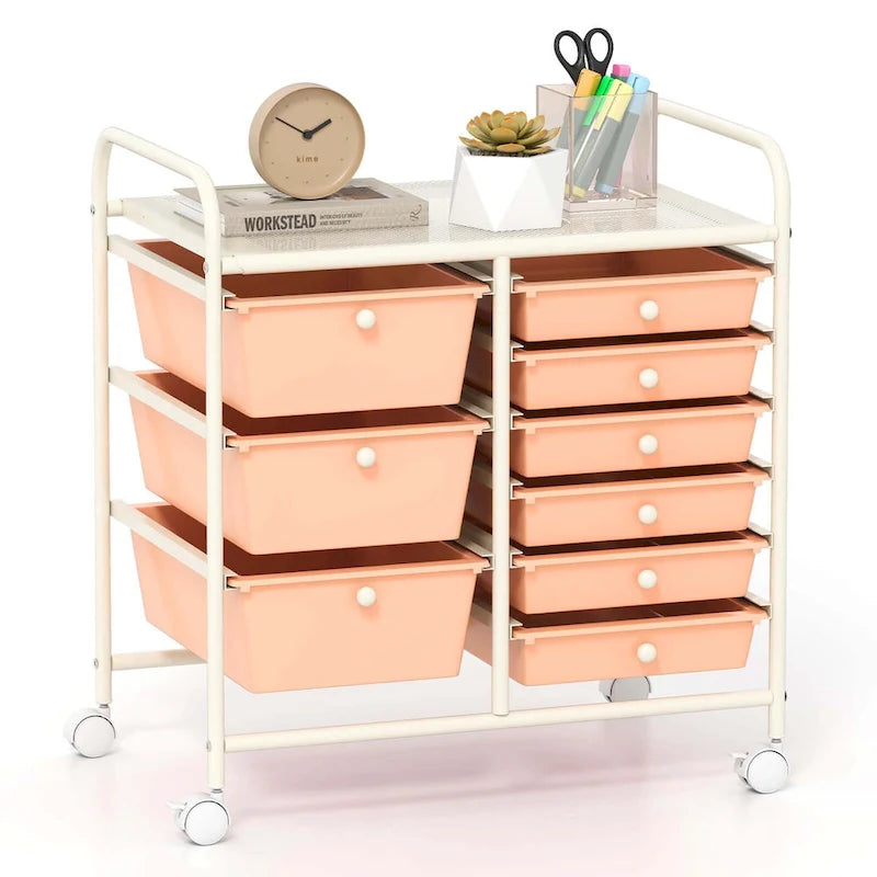 Carrello portaoggetti mobile a 9 cassetti